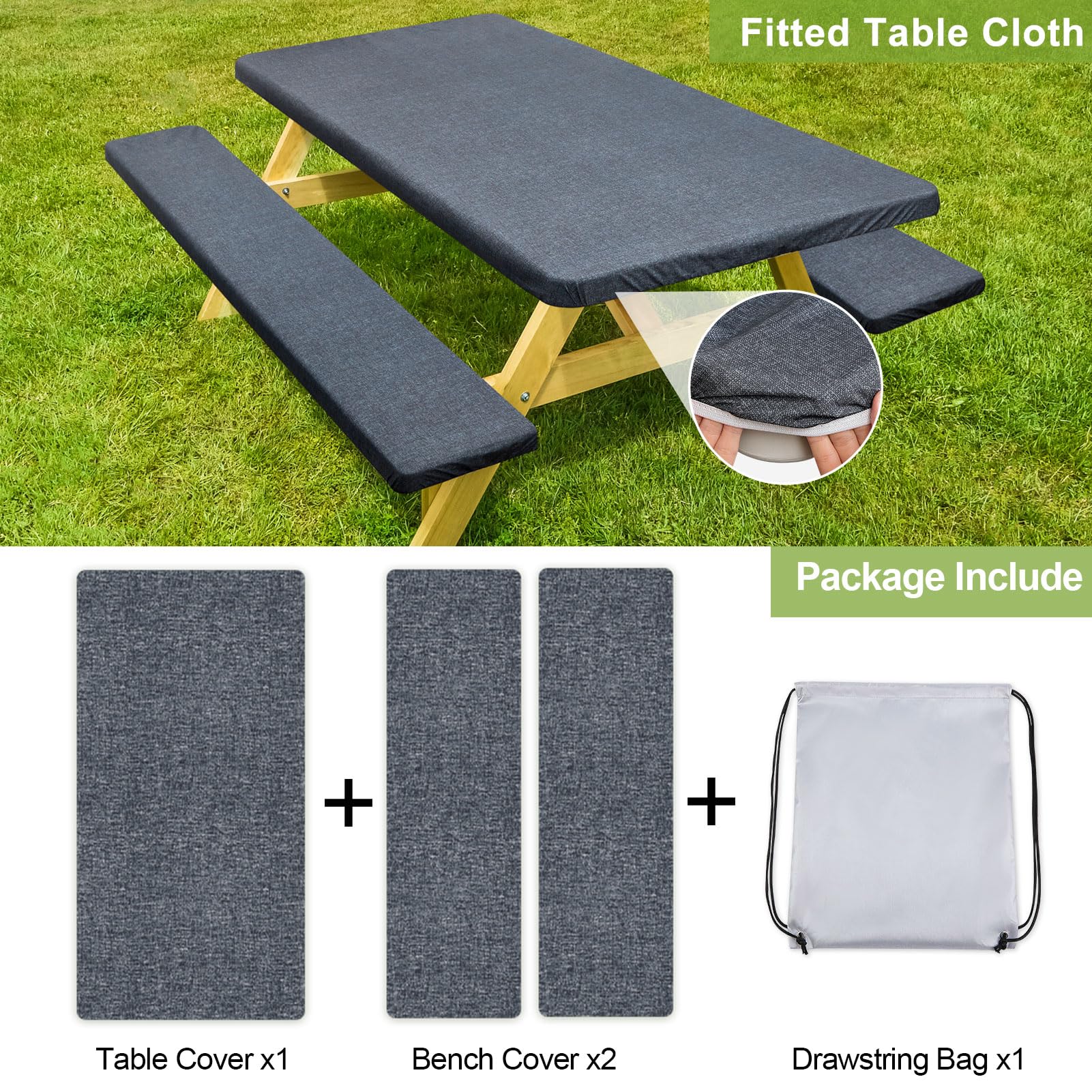 Play Tailor drawstring bag for easy storage and transport of the cover set.