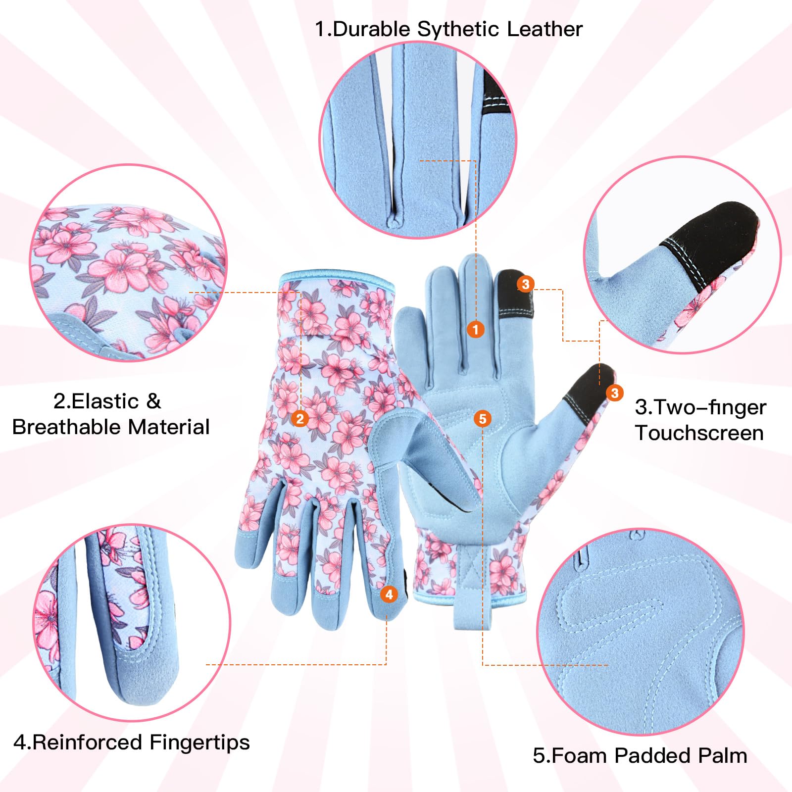 PLAYWO padded palm detail for a secure grip while pruning.