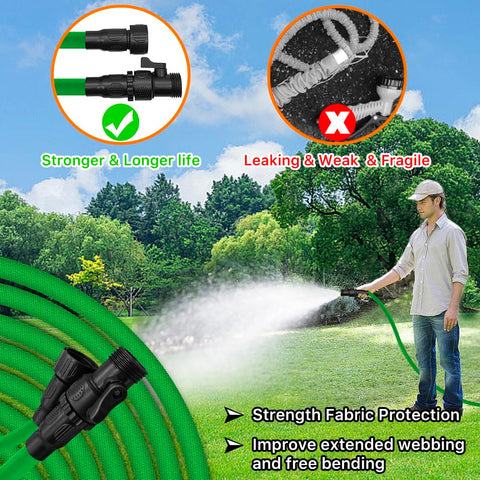 PLEASELIFT lightweight hose offers effortless handling and yard maneuverability.