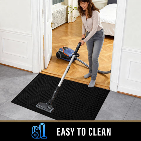 PLEASOR easy-clean doormat simplifies maintenance with machine-washable option