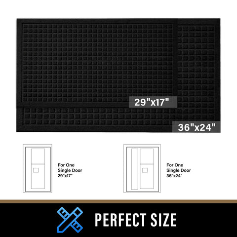 PLEASOR front door mat fade-resistant fabric maintains color and longevity