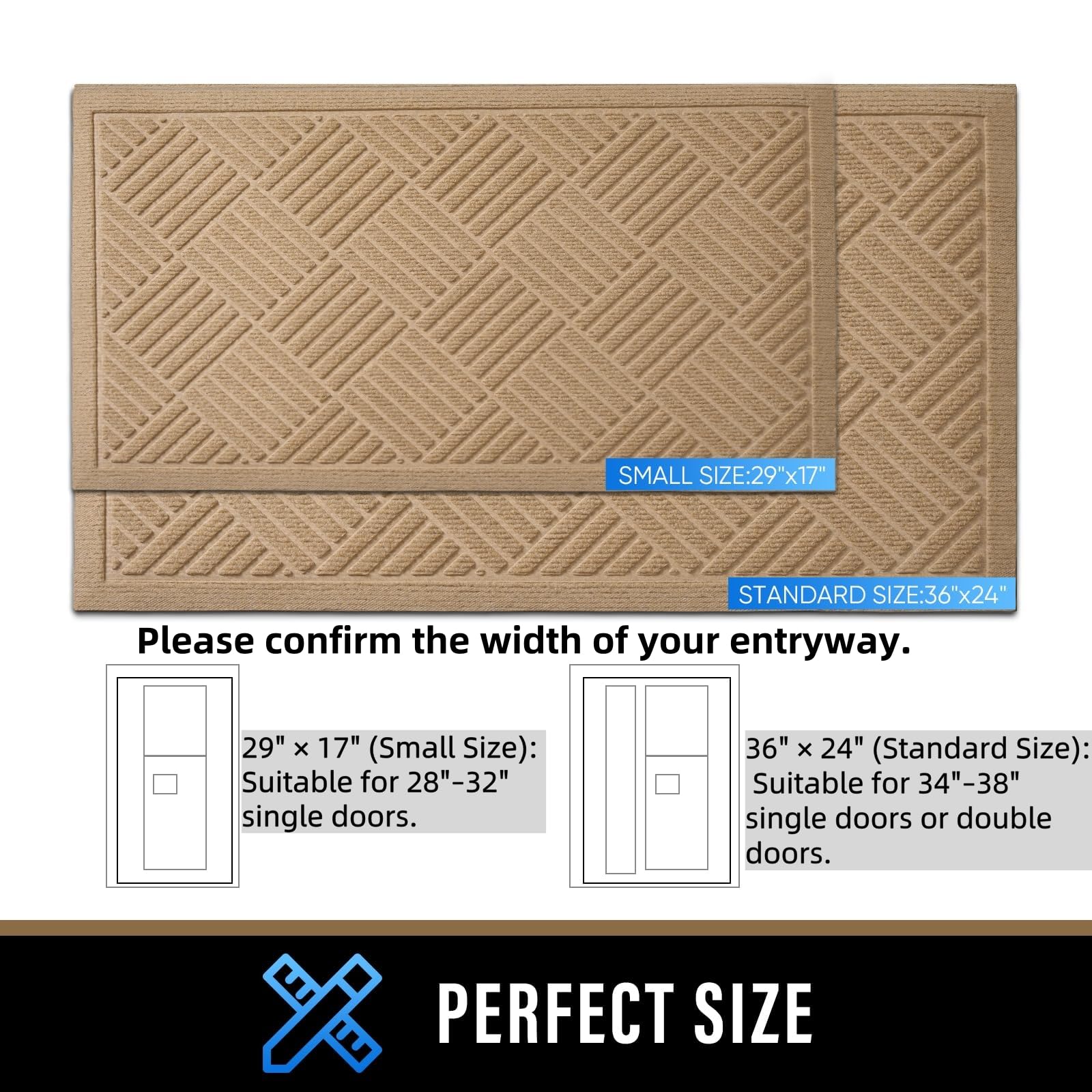 PLEASOR low-profile design fits under doors without snagging