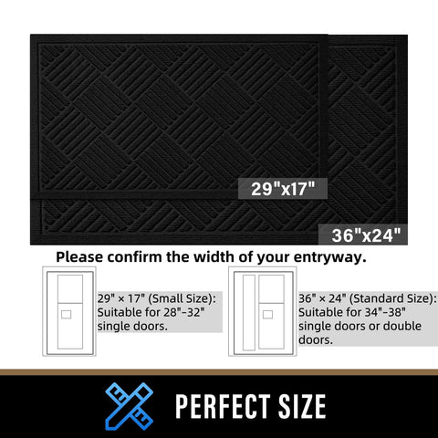 PLEASOR low-profile entry mat fits under doors without snagging