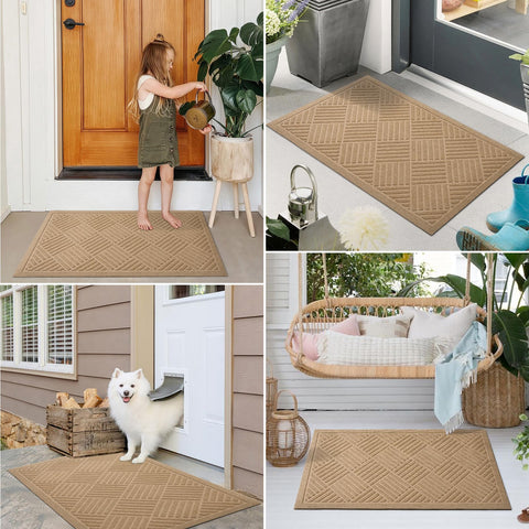 PLEASOR non-slip backing prevents slipping on tile, concrete, or hardwood floors
