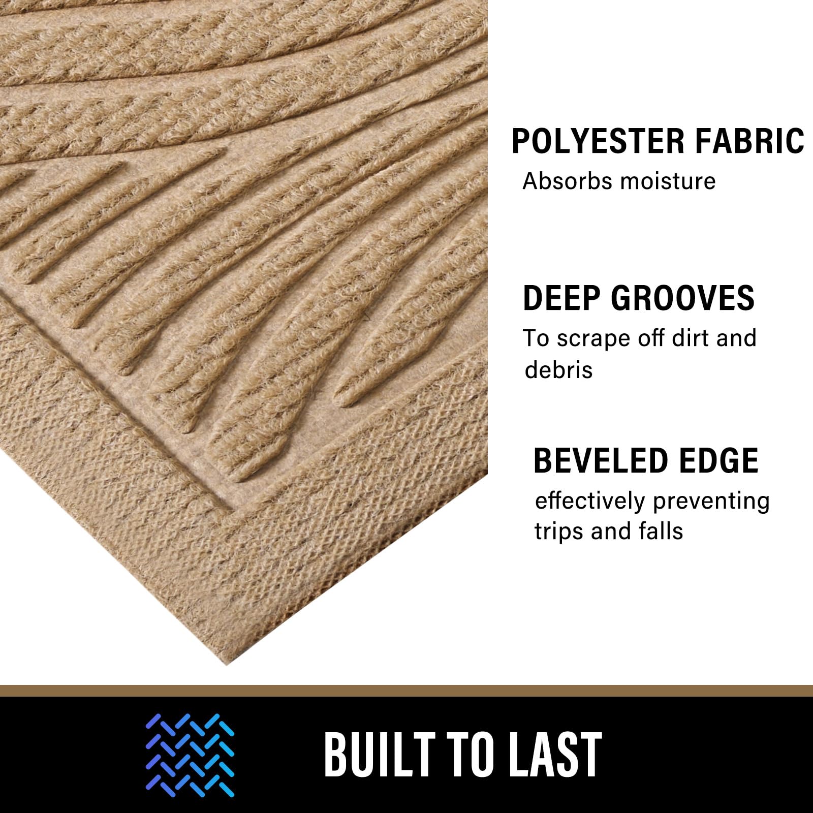 PLEASOR non-slip entry mat stays put on smooth floors.