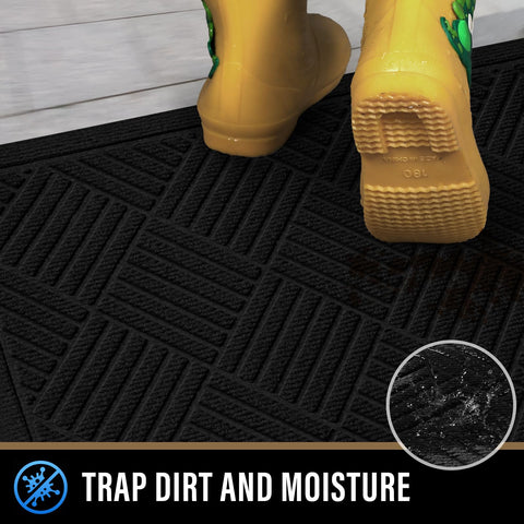 PLEASOR pet-friendly entry mat cushions paws and traps mud