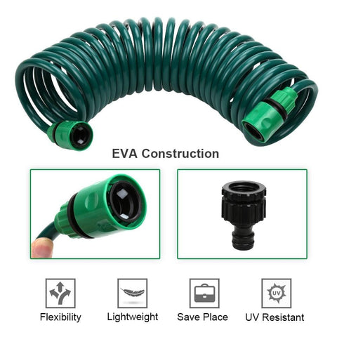 Pleasthome hose nozzle with 7 spray patterns for versatile watering options.