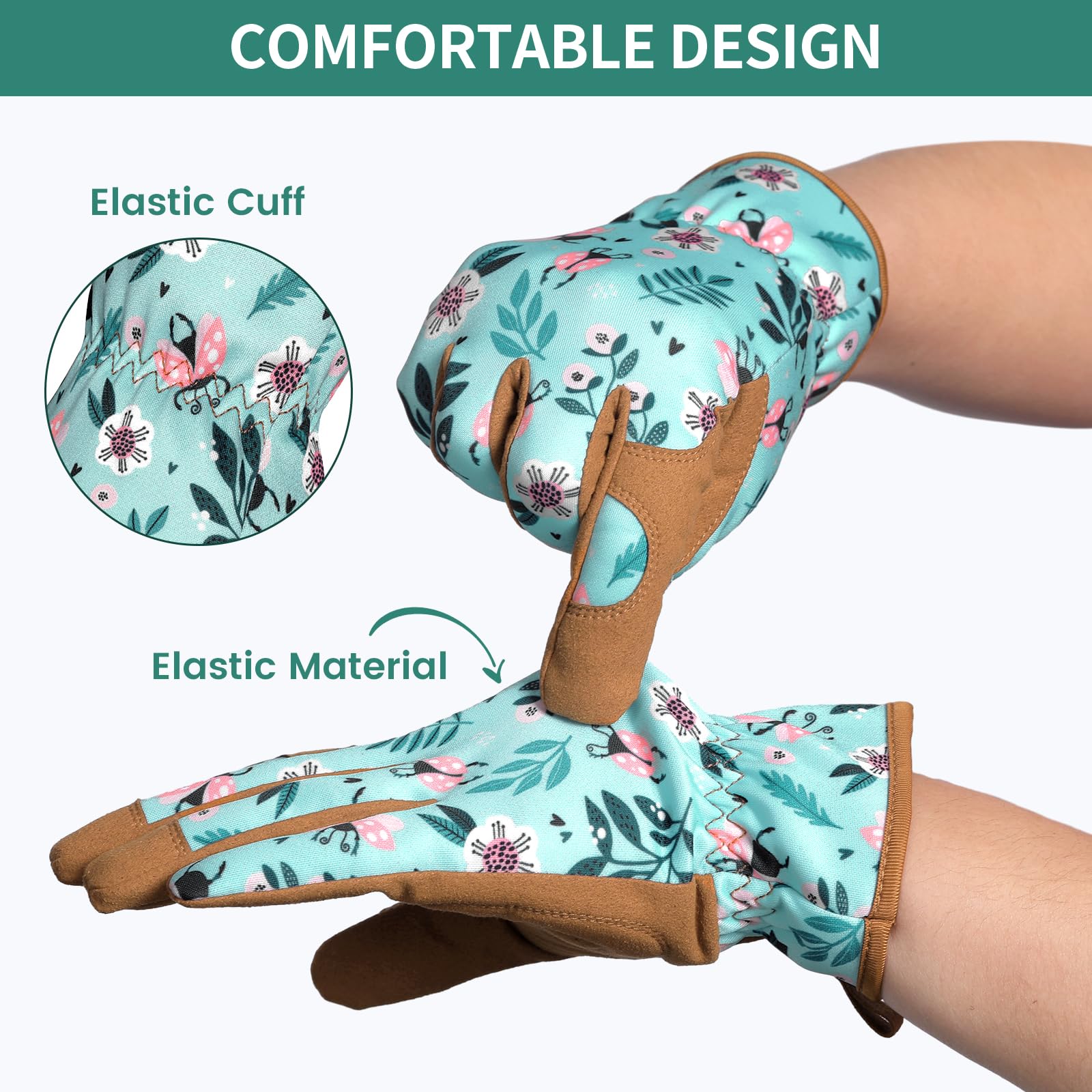 Pleneal gloves machine washable tag indicating easy care after use