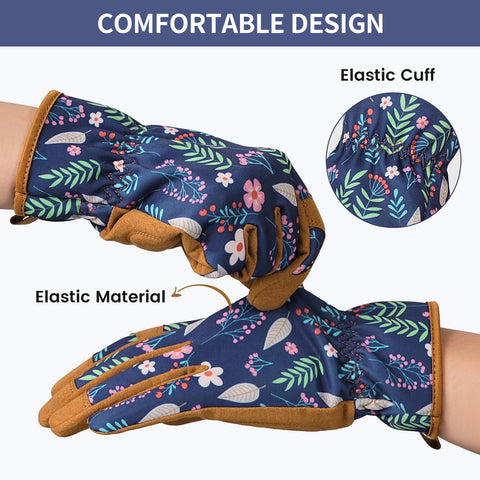 Pleneal elastic wrist fit ensuring secure wear during weeding and pruning.
