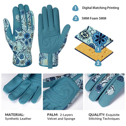 Pleneal leather gloves with padded palm for enhanced scratch protection during gardening.