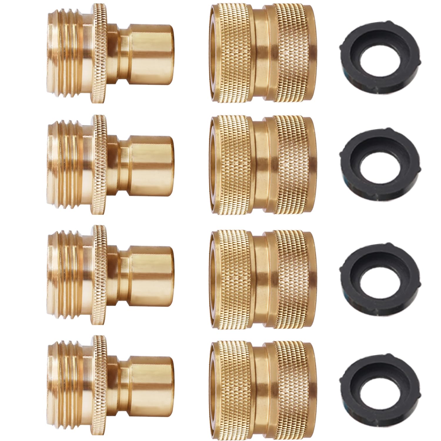 PLG brass quick-connect front view shows sturdy construction for daily garden tasks.