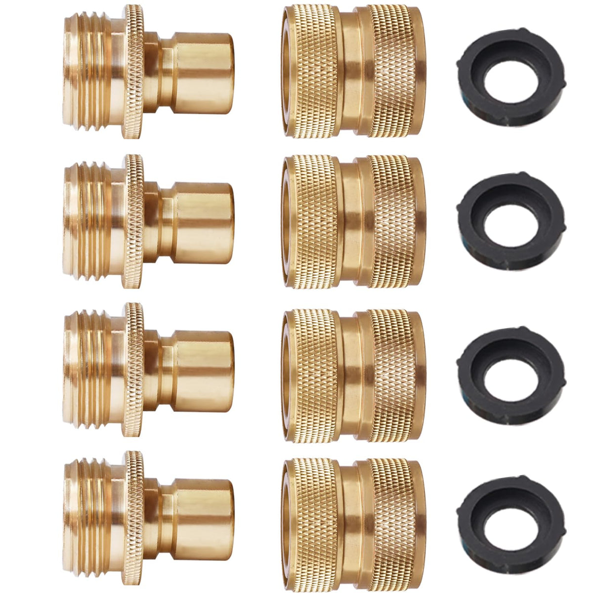 PLG brass quick-connect front view shows sturdy construction for daily garden tasks.