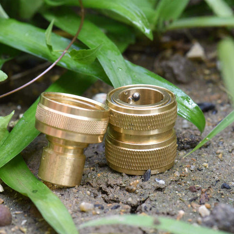 PLG quick-connect in-use brass fittings enabling swift accessory changes.