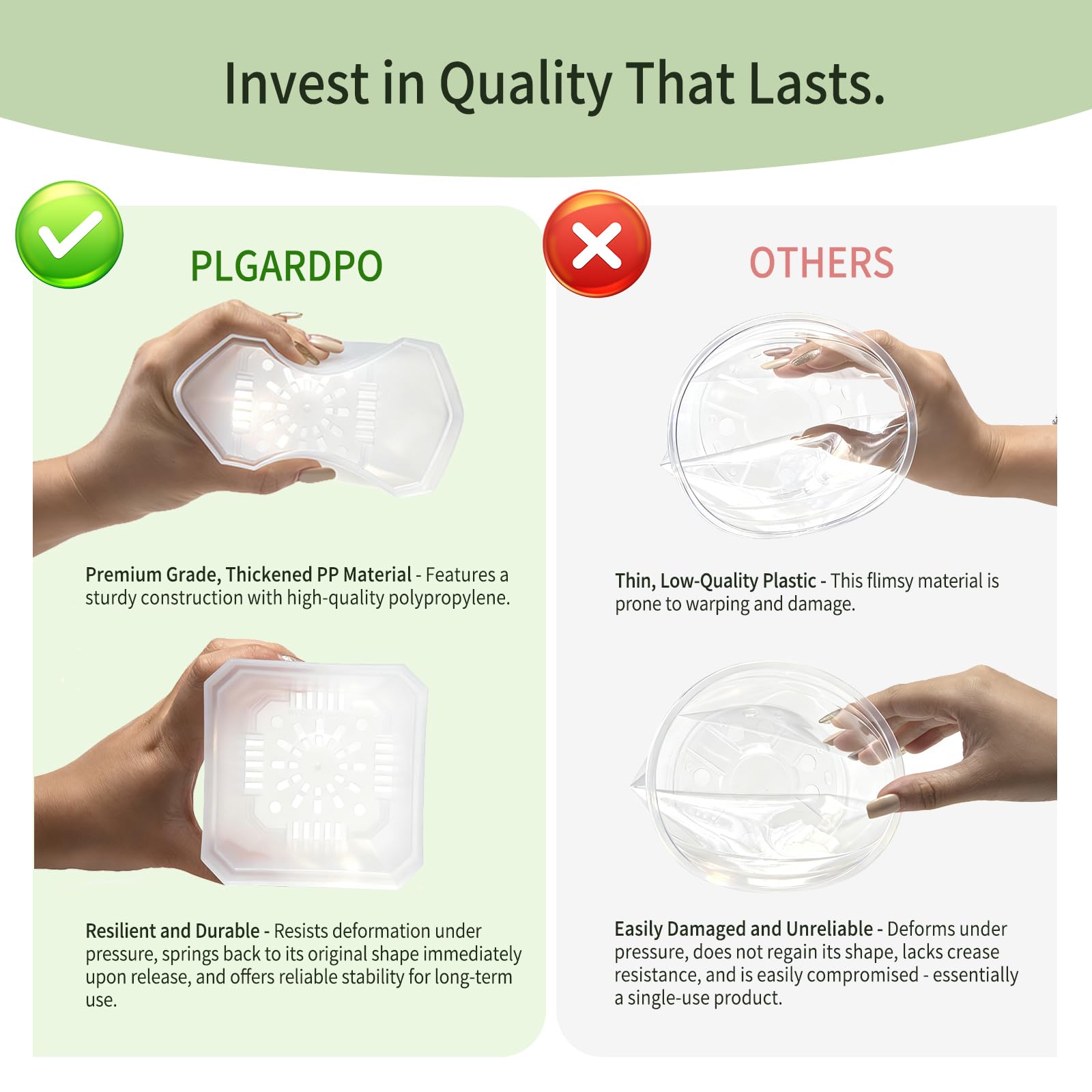 Durable polypropylene Plgardpo pot designed for repeated use