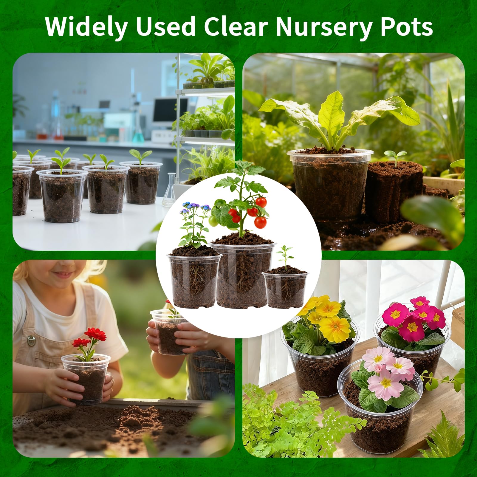 Plgardpo reusable clear pots offer durable, lightweight design for seasonal planting.