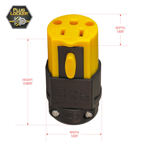 PlugLocker dust seal enabling indoor and outdoor protection of cords.
