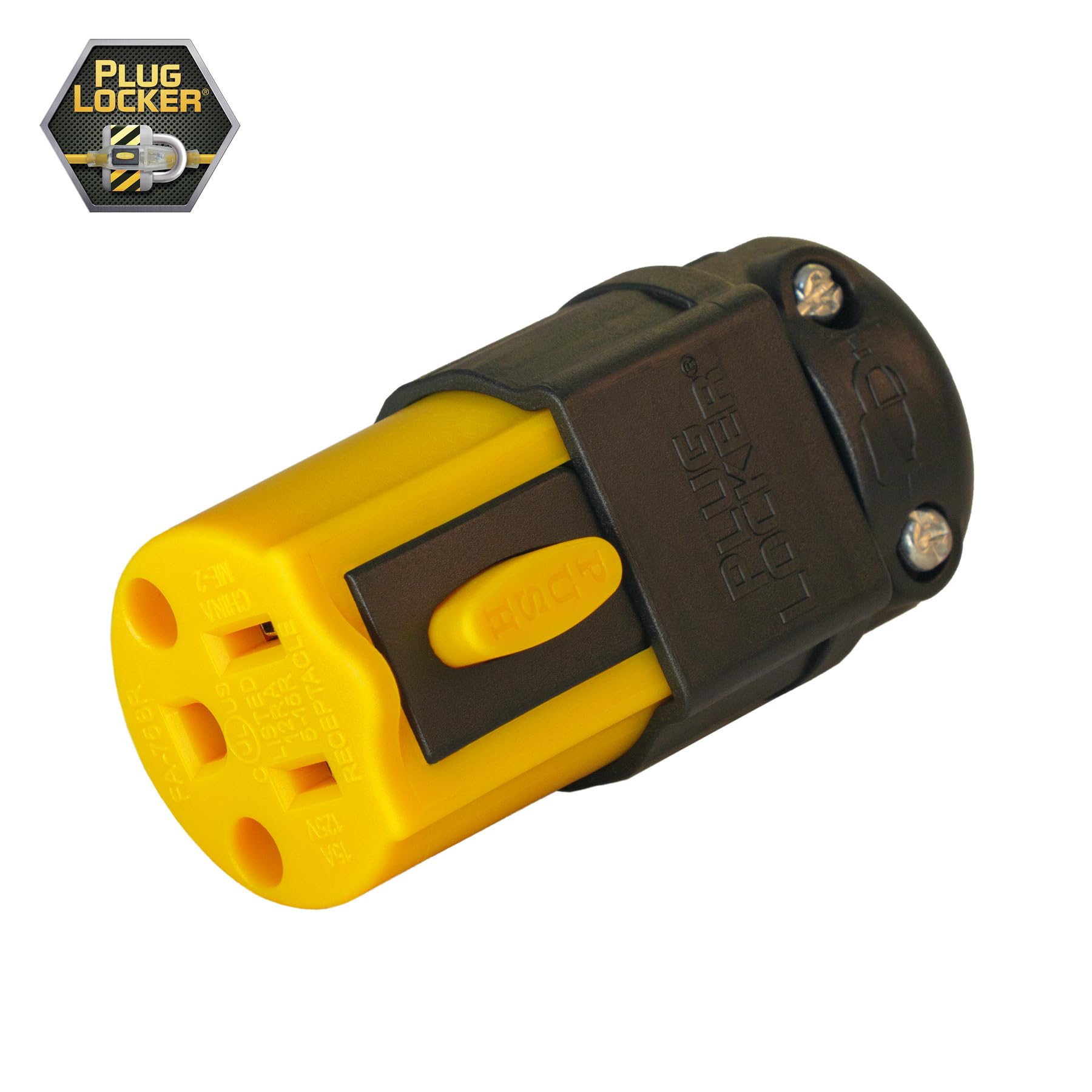 PlugLocker universal-fit end compatible with .230" to .720" cords.