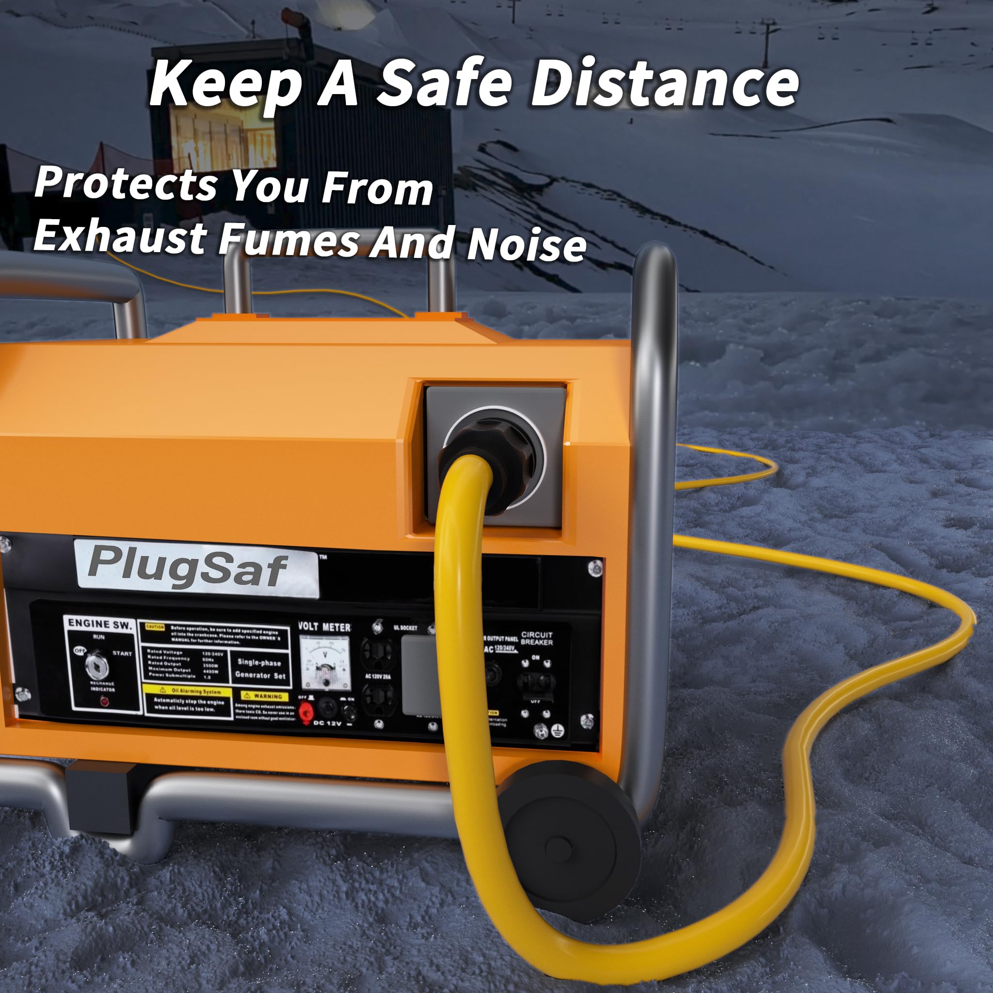 PlugSaf ideal for generator to transfer switch or RV outdoor power setups