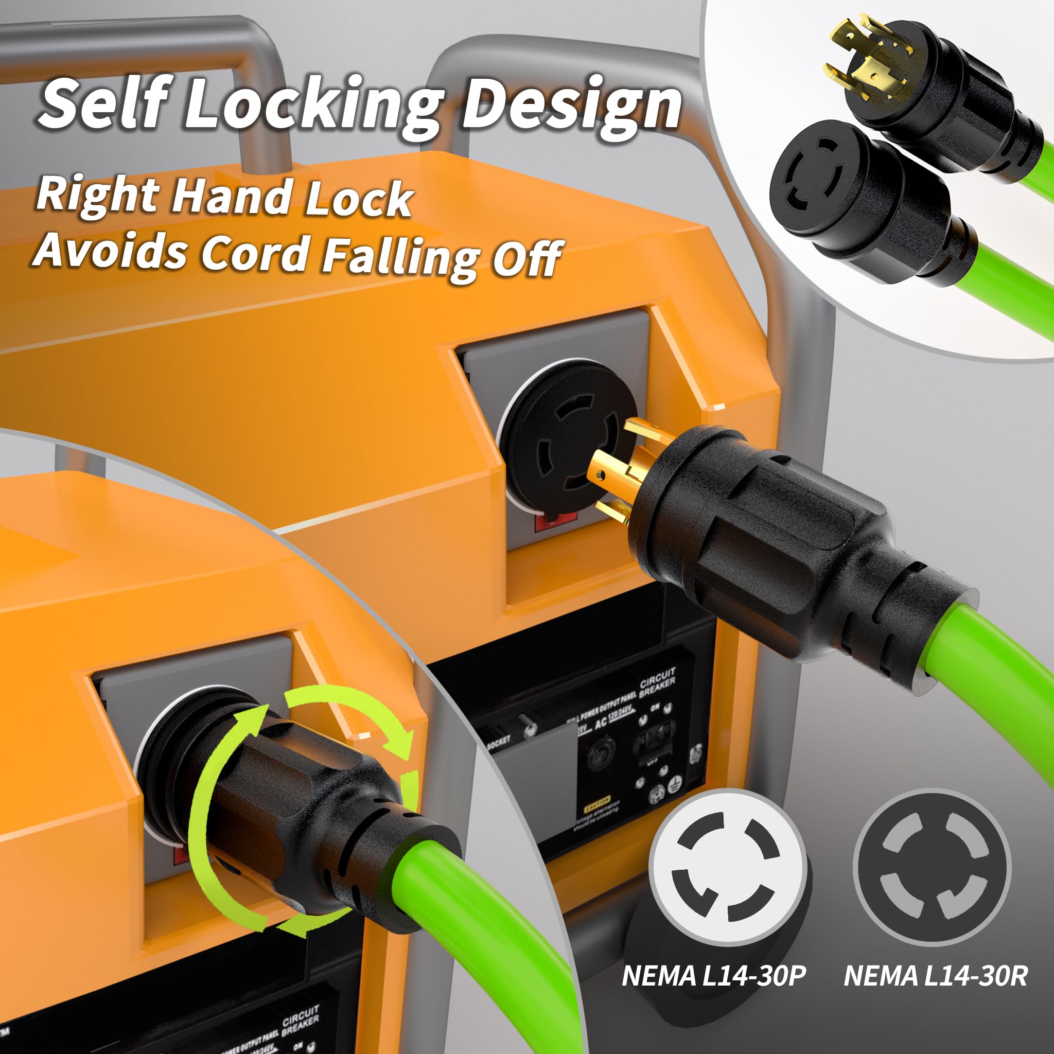 PlugSaf flexible cord with storage organizer keeps setups tidy.