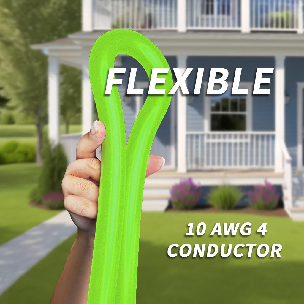 PlugSaf weatherproof outdoor cord withstands sun, rain, and cold for versatility.
