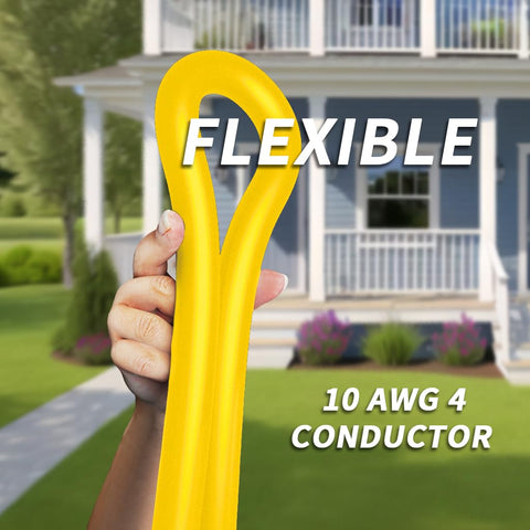 PlugSaf weatherproof outdoor generator cord designed for sun, rain, and cold