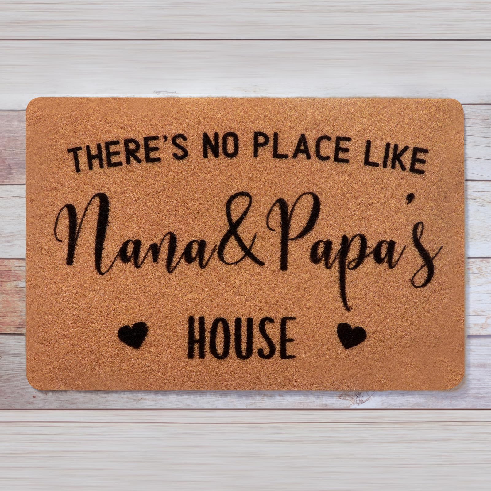 PLUJOYS doormat with cheerful Nana & Papa quote for entryways.