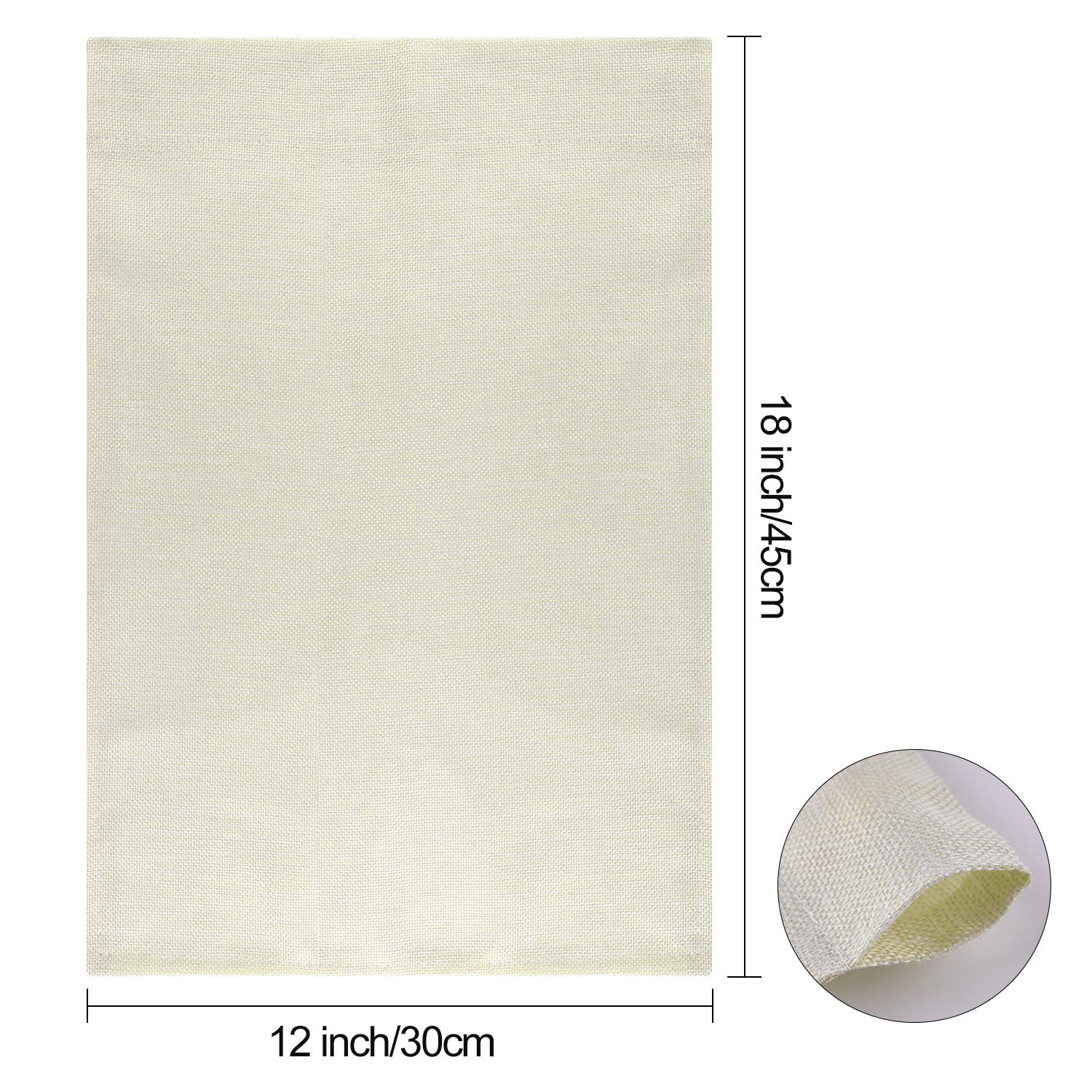 PLULON blank burlap garden flag 12x18 ready to personalize with kids' drawings.