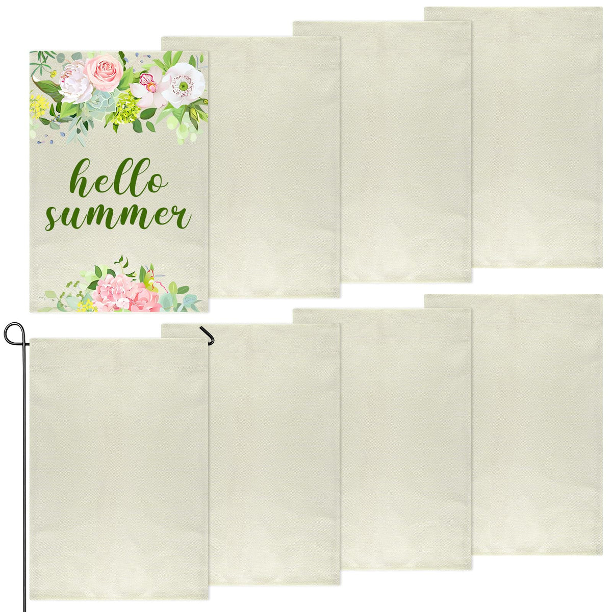 PLULON blank burlap flag 12x18 ready for personalized designs and outdoor display