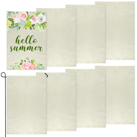 PLULON blank burlap flag 12x18 ready for personalized designs and outdoor display