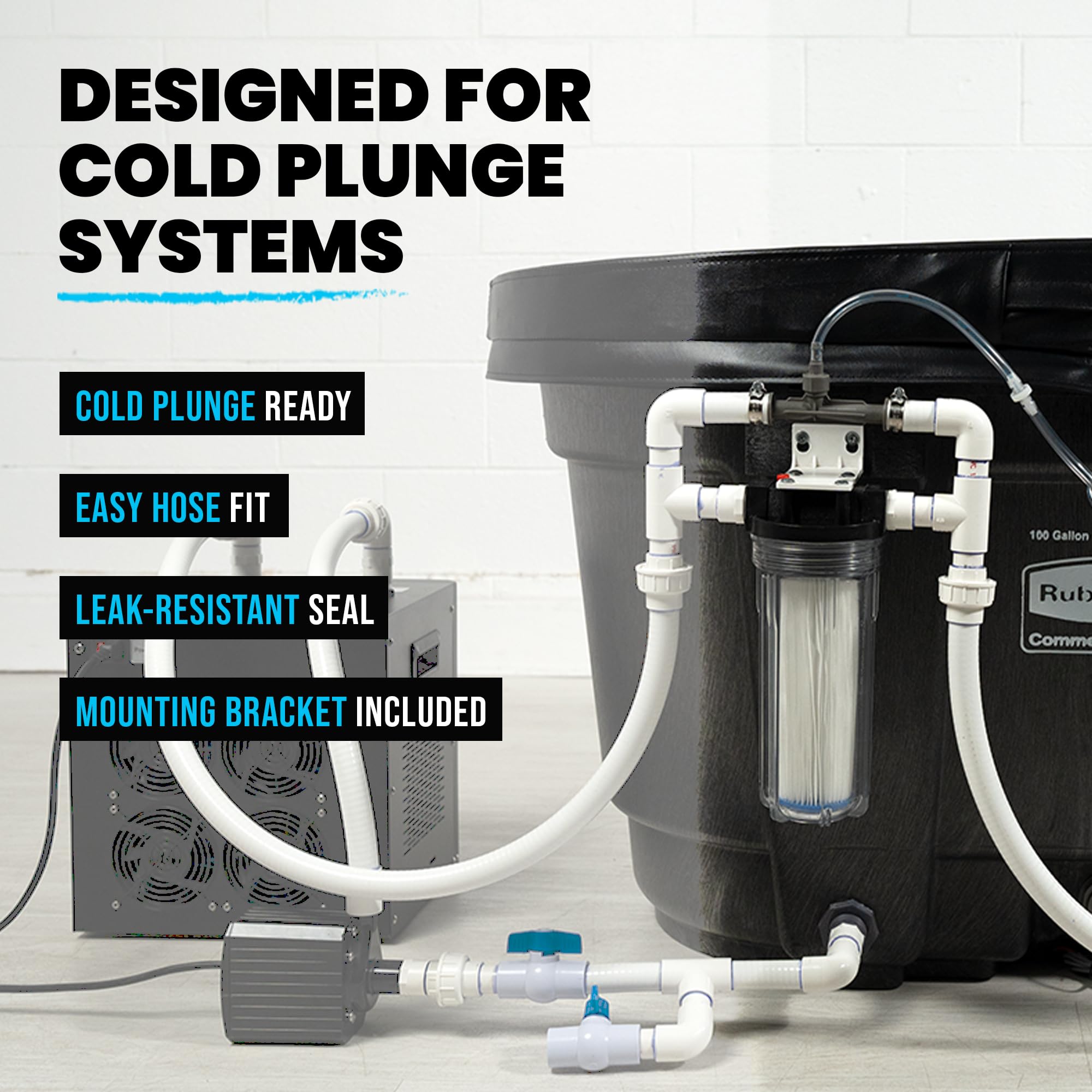 Plunge Crafters inline sediment filtration illustration highlighting clarity.