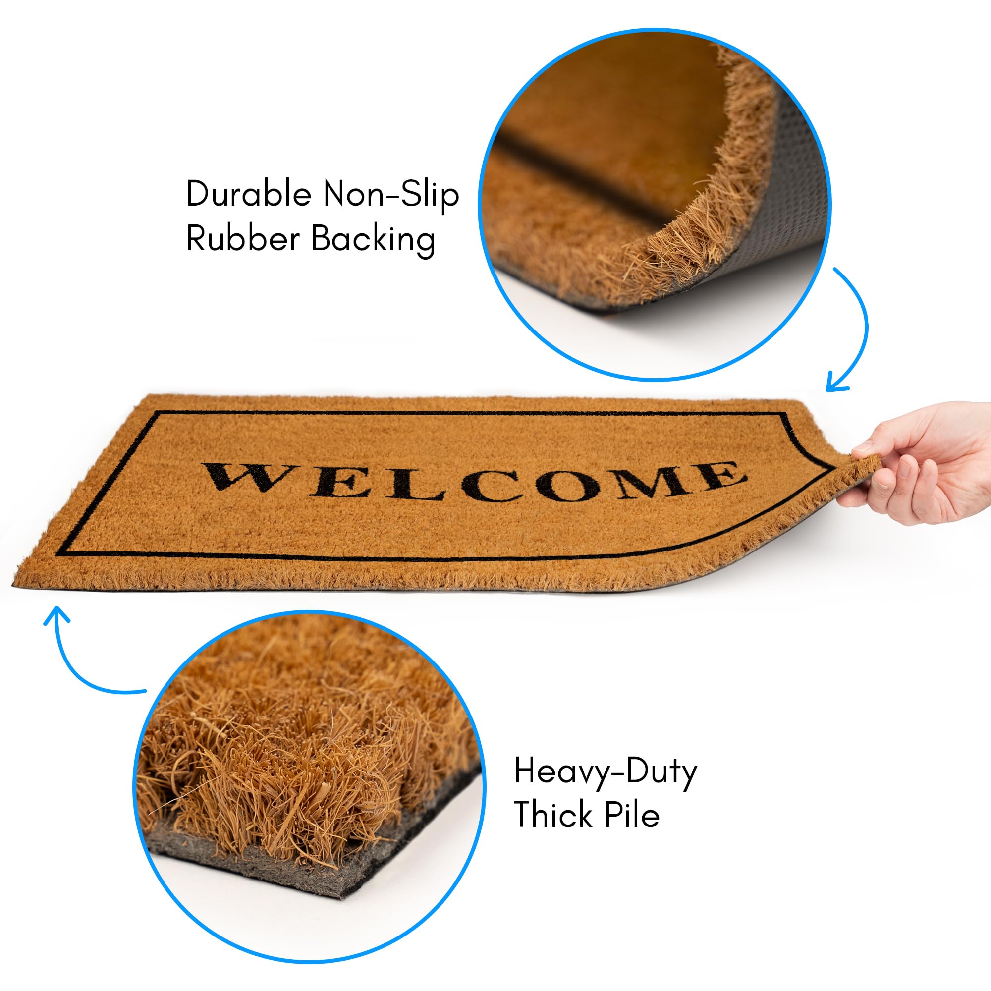 PLUS Haven coco coir door mat indoor-outdoor use in home entry.