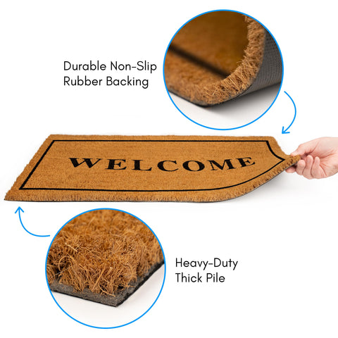 PLUS Haven coco coir door mat indoor-outdoor use in home entry.