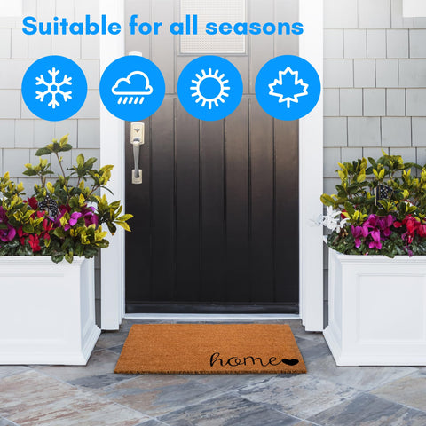 Plus Haven door mat care: vacuum and avoid excess moisture.