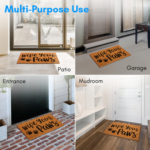 PLUS Haven Coco Coir Doormat gift-ready natural texture for home decor.