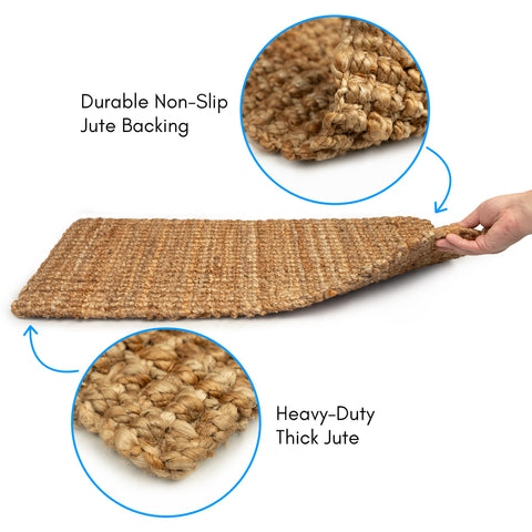 PLUS Haven Jute Doormat neutral tone blends with any entrance style.
