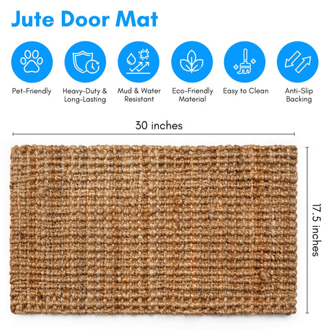 PLUS Haven Jute Doormat woven cords for daily wear and long-lasting use.
