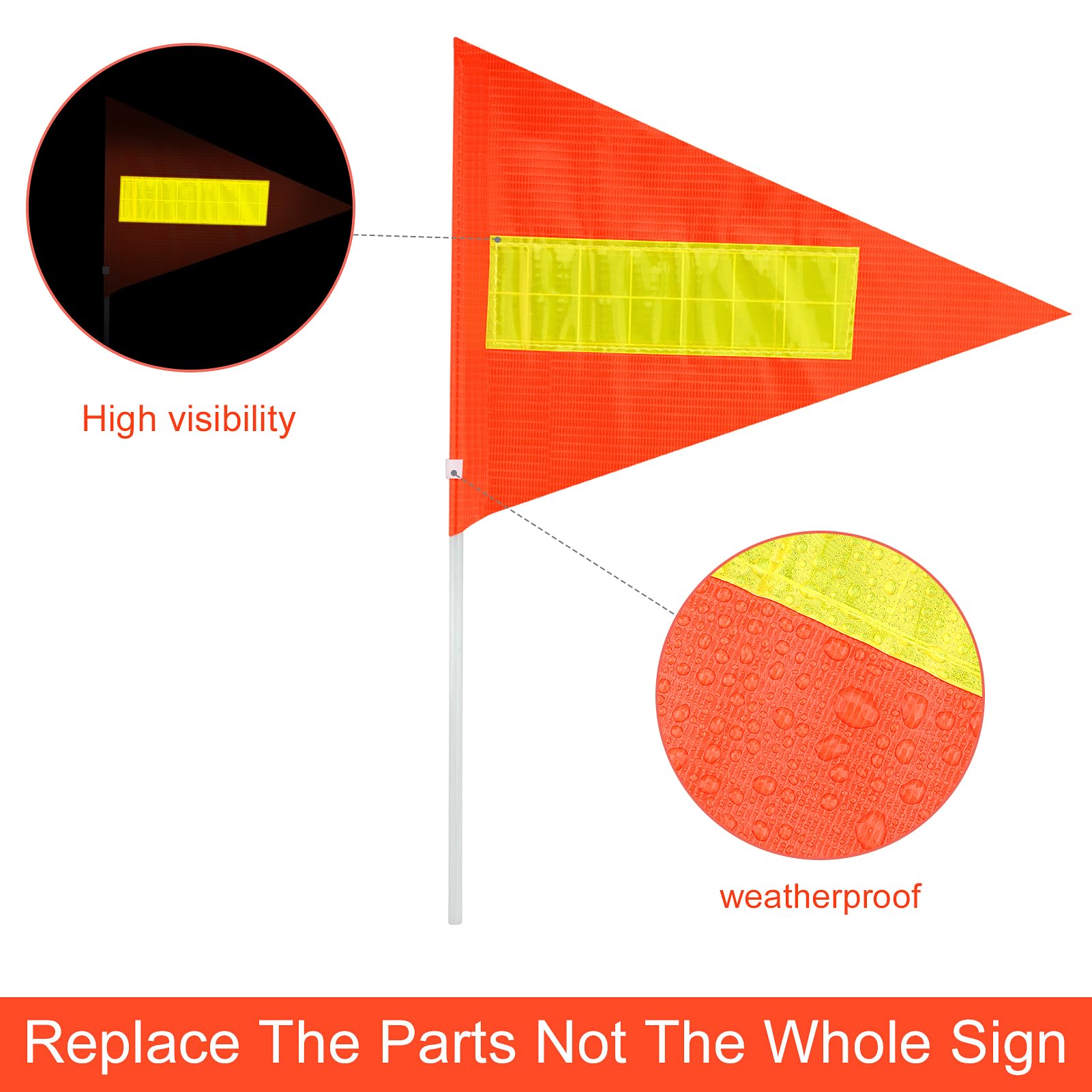 Plus tard kid alert sign upgrade featuring reflective safety flags.