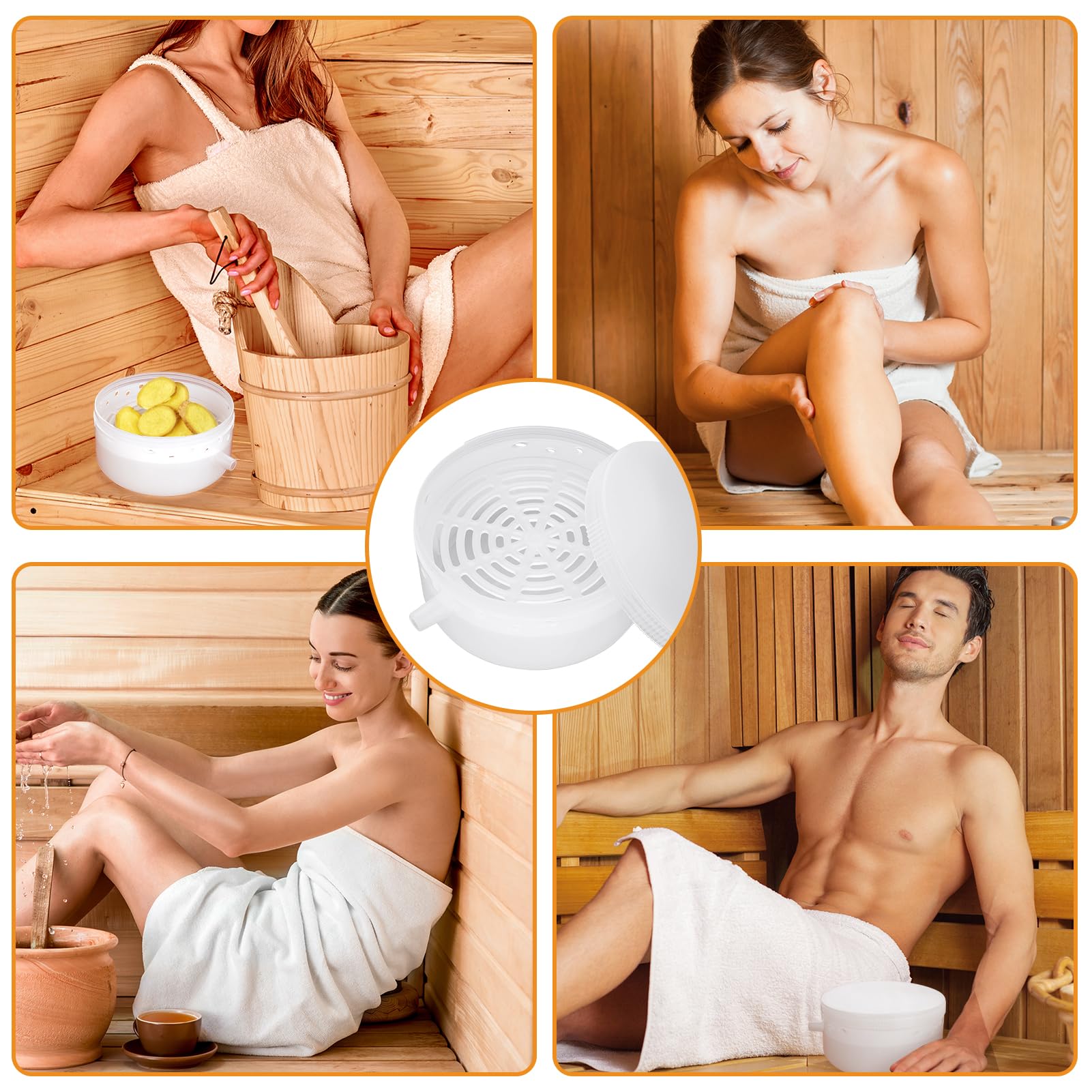 Plus tard sauna aroma therapy setup highlights a comfortable, scented steam experience.