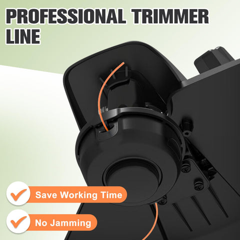Plusinto orange 0.095 inch line for high visibility and efficient trimming.