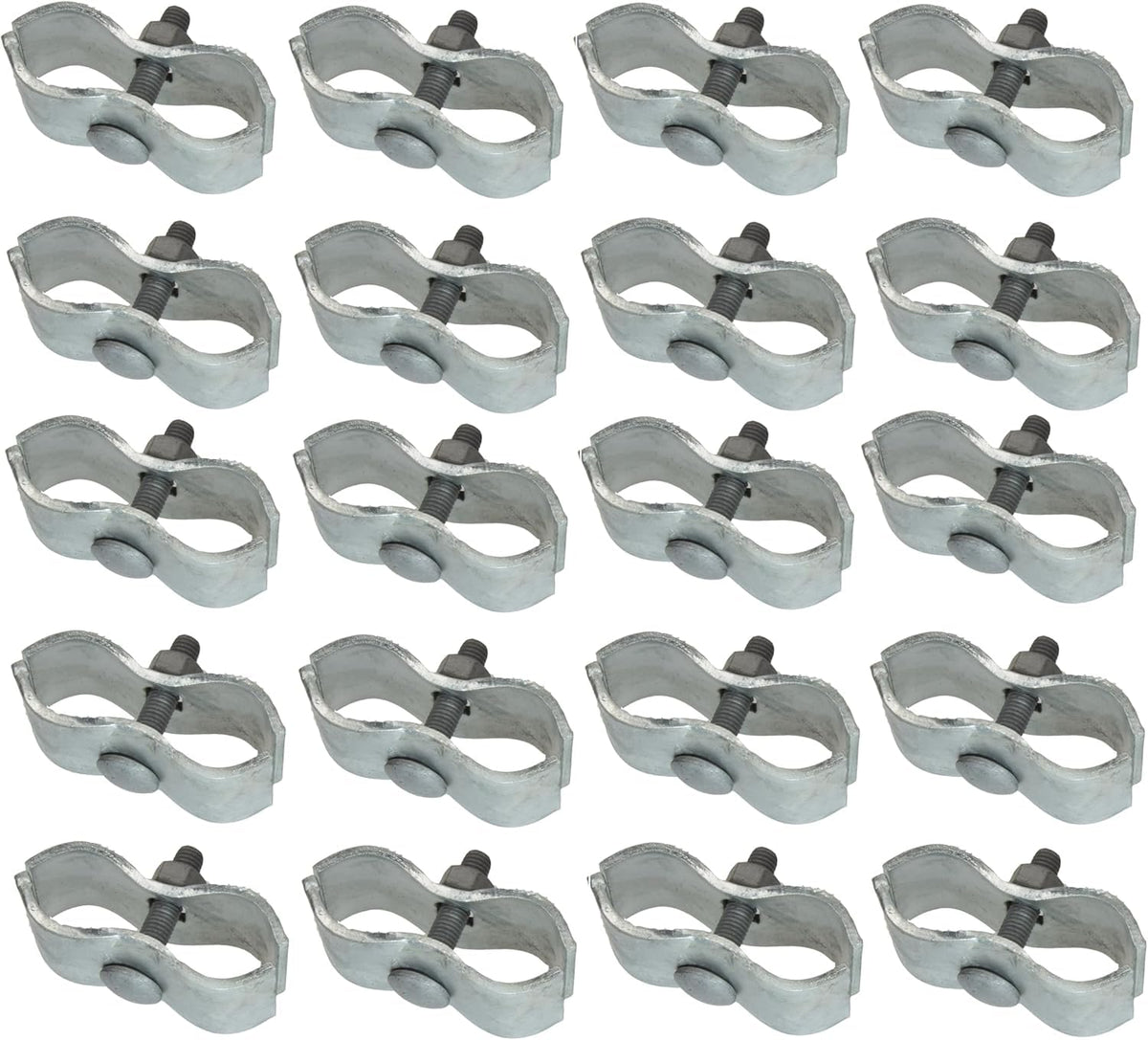 Plutreas chain-link clamp closeup shows sturdy galvanized steel for lasting outdoor use.