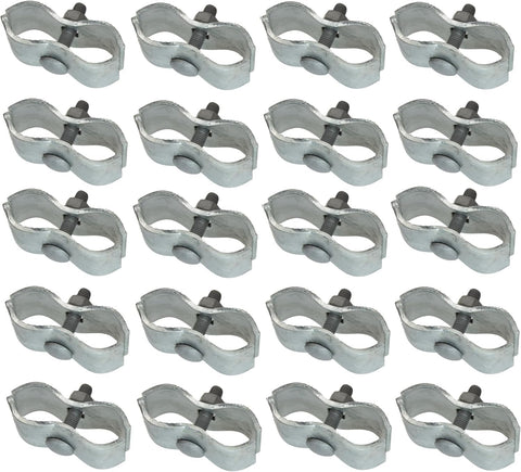 Plutreas chain-link clamp closeup shows sturdy galvanized steel for lasting outdoor use.