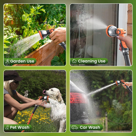 PLYPLYE all-weather garden hose for year-round watering and cleaning.