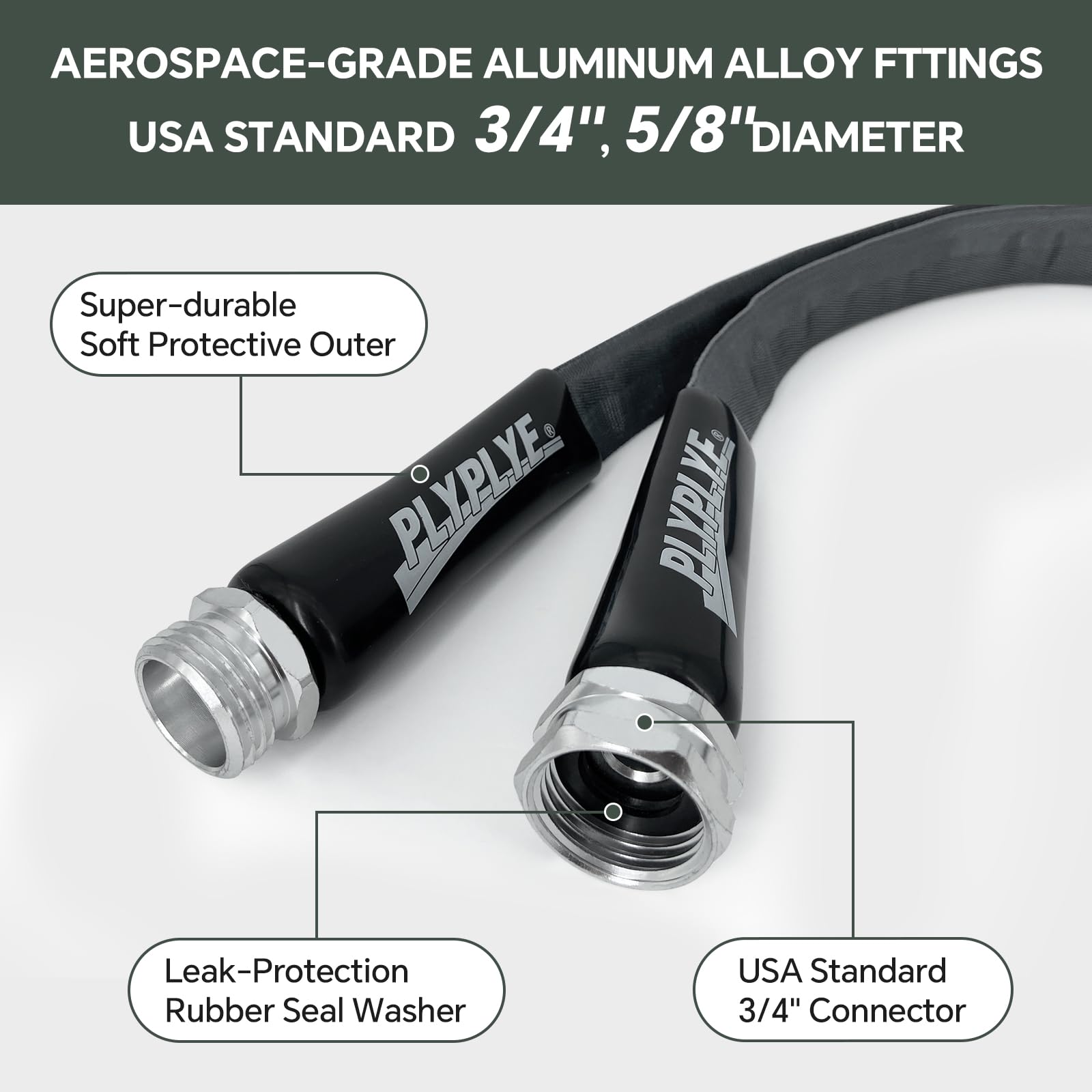 PLYPLYE garden hose 100ft durable for large yards and steady water flow.