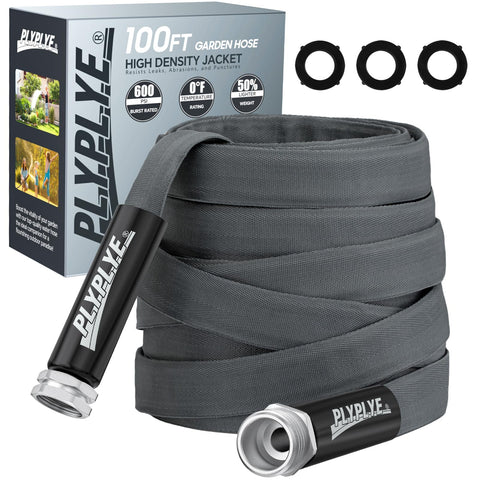 PLYPLYE garden hose 100ft neatly rolled for storage and reach