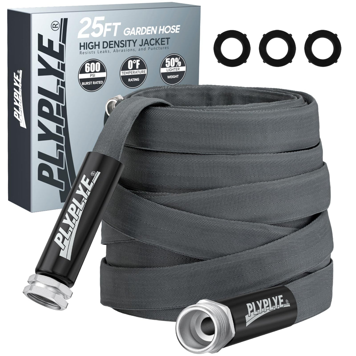 PLYPLYE garden hose 25ft lightweight, easy to carry and store.