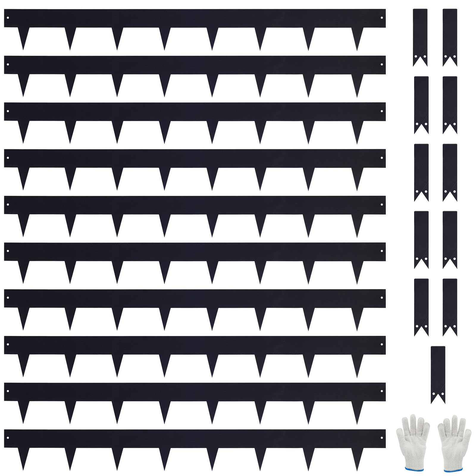 Pmango 10-pack galvanized steel edging with teeth for clean lawn borders.