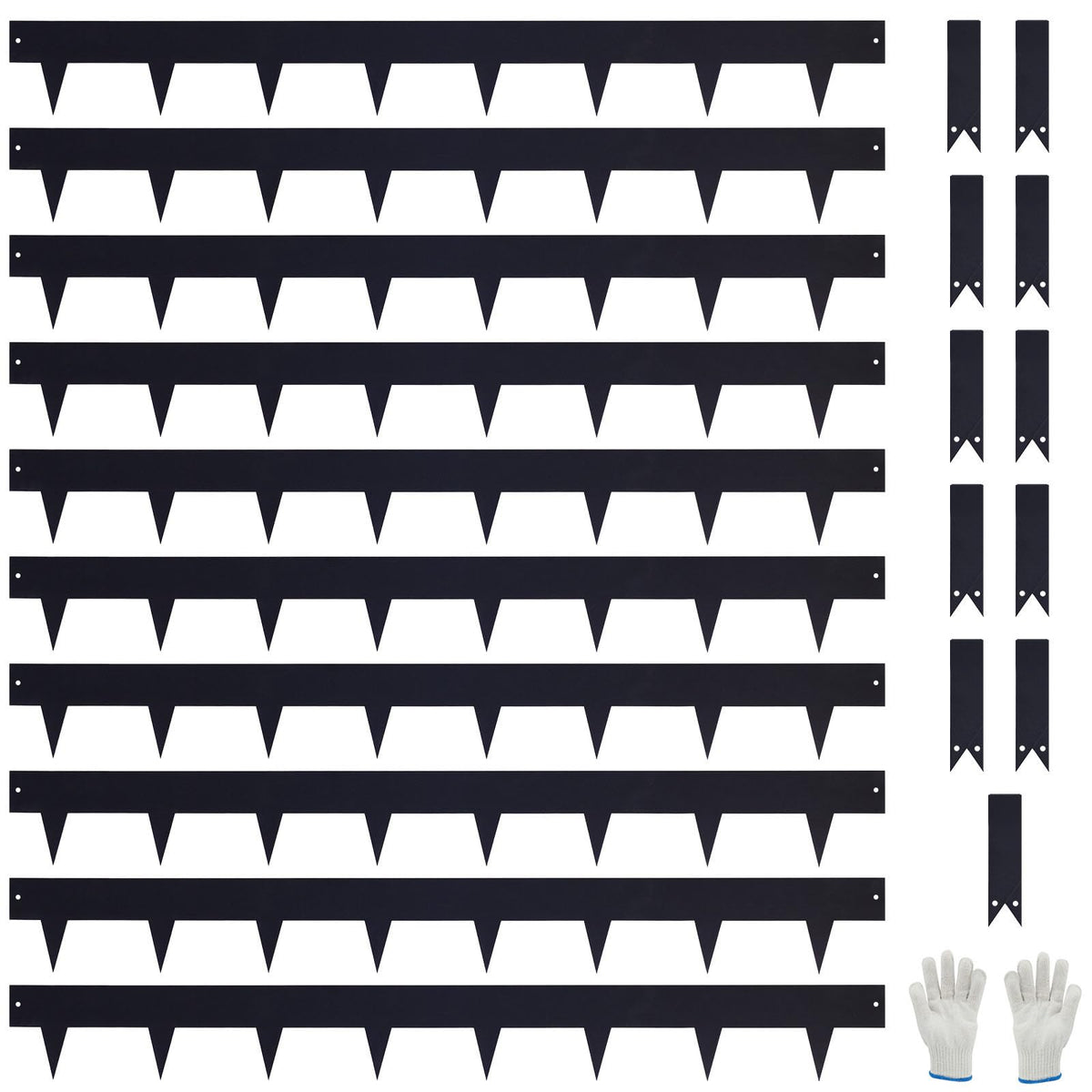 Pmango 10-pack galvanized steel edging with teeth for clean lawn borders.