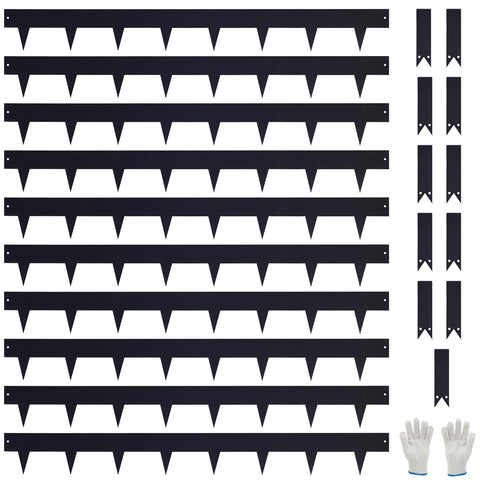 Pmango 10-pack galvanized steel edging with teeth for clean lawn borders.