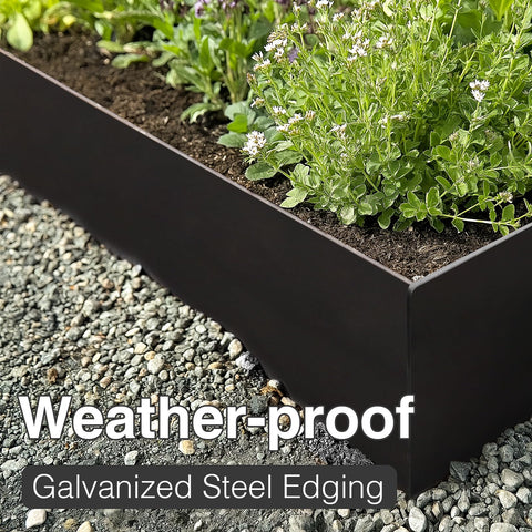 Pmango galvanized steel edging provides durable yard dividers.