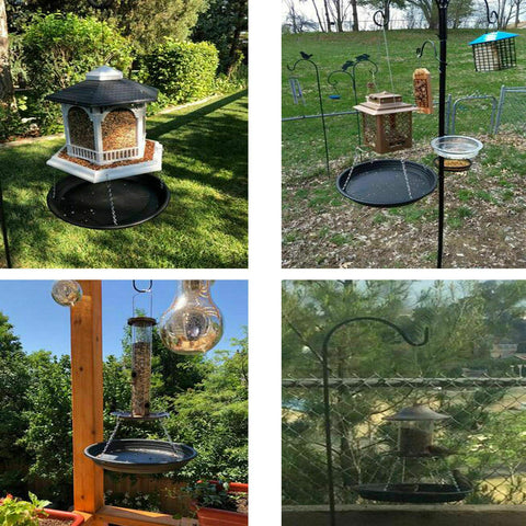 Pmsanzay open platform feeder with drain holes prevents water pooling.